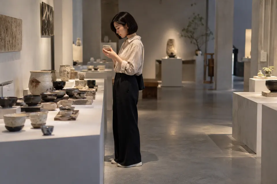 茶器展览现场的品饮交流